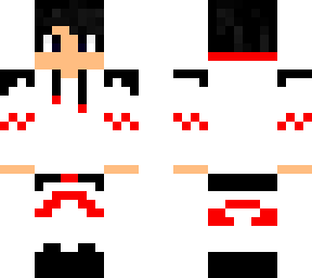 red and white and black