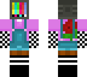tv head black girl e girl checkered sleves