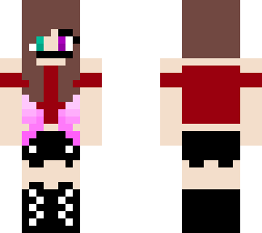 girl with brown hair and pink tips