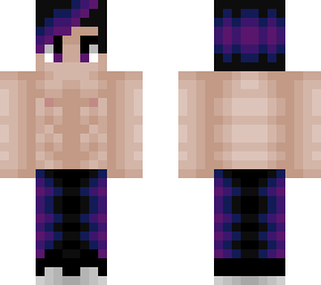 guy - shirtless w/ abs - black purple pink & blue