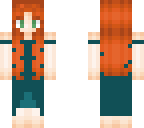 redhead girl green dress