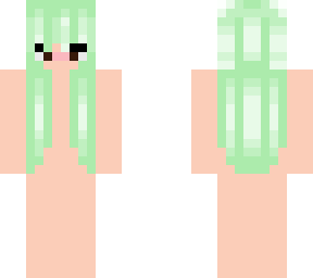 rosey skin and green hair base