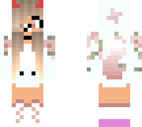 baby wolf girl with horns and headphones