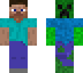 half zombie/creeper and steve