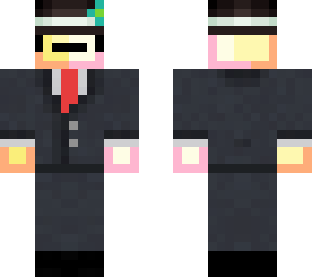 yellow thing with suit and hat