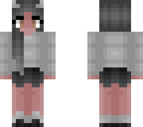 girl - gray outfit and hair - shorts