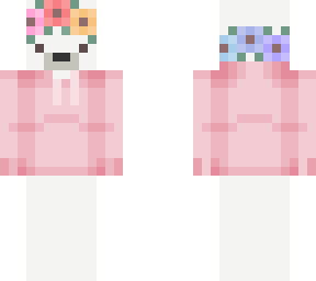 polar bear with flower crown and hoodie