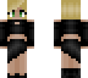 girl - blonde - fancy 2-part black dress