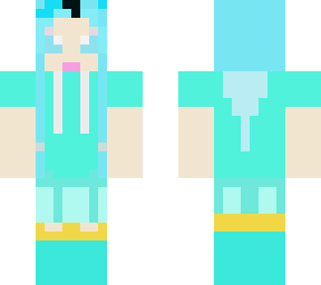 blue pixel in a dress and boots