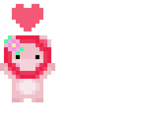 cute pink lion pixel art. :3