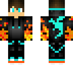 orange blue fire dragon boy