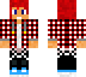 red guy with cool shirt