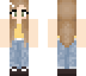 yellow shirt & jeans skin girl