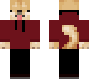 doge with a red hoddie