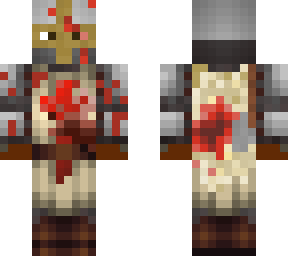 injured knight with removable armour and weapon