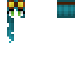 hb - dark teal- curly left side - goggles