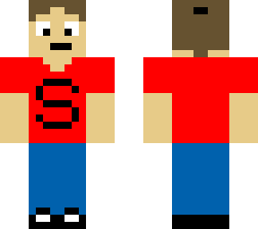 boy w/ red shirt & pony tail