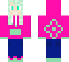 hoodie girl pink/green