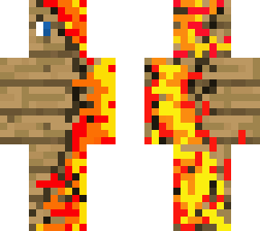 wood on fire with eyes