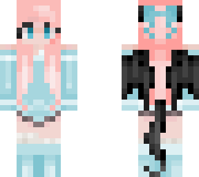 pink and blue dragon girl