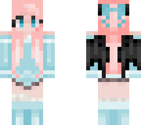 pink and blue dragon girl