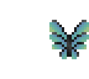 butterfly wings - black lines - blue & green pastel - big wings
