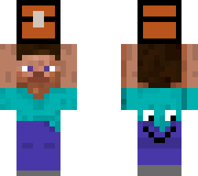 steve holding chest block