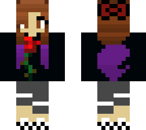 rose girl with brown hair and purple spots