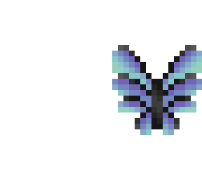 butterfly wings - black lines - purple blue cyan green - big wings