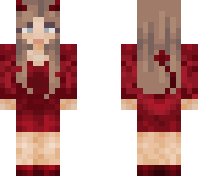 brunette devil girl velvet red dress