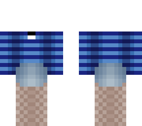 outfit - blue sweater stripe - shorts - stockings