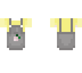yellow peach overalls