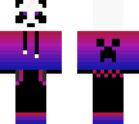 creeper hoodie purple/pink/blue panda