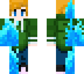 dark green hoodie w blue flames