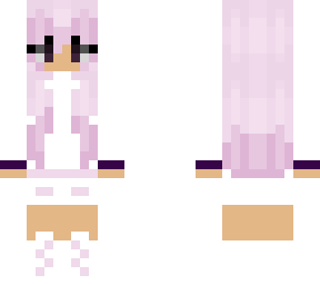 purple haired white jacket girl