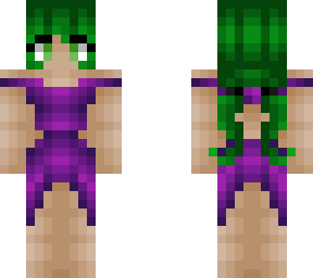 violet fade pink dress - double green ponytails