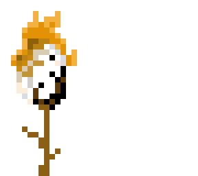 flaming marshmallow on a stick