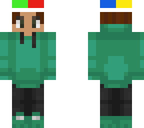 greened with multi-colored hat