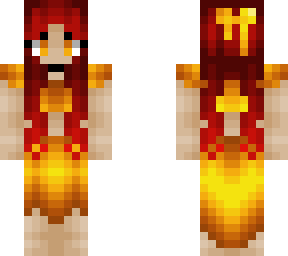 cute - redhead pigtails - phoenix fire dress - bow