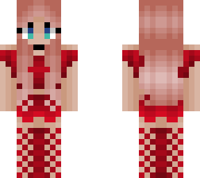 beauty killer - red outfit - pink curly long hair