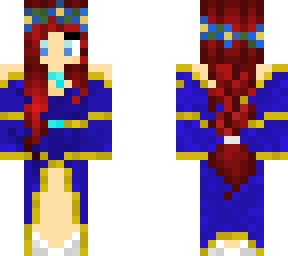 braided princess in blue dress remastered skin