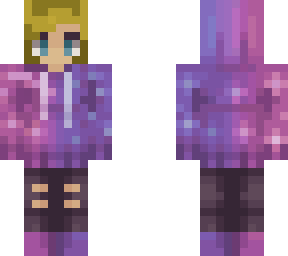 galaxy hoodie blonde haired girl