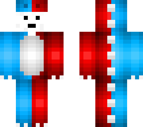 panda in a red and blue dinosaur onesie