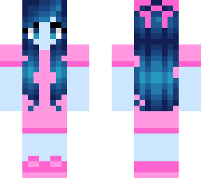 blue girl pink dress