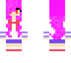 evil rainbow kitty(her sister)in yander school outfit