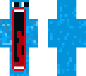 blue screaming man