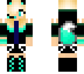 luna gamer fox girl with turquoise