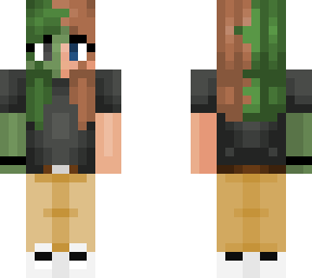 aesthetic - zombie girl skin, half zombie half human