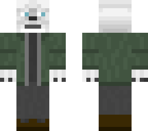 arctic fox(?) in green jacket