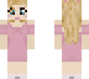 cute blonde girl, pink pastel